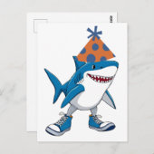 トララレロ トラララ 誕生日 カートゥーン サメ ポストカード (正面/裏面)