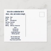 トラレロトララカスタマイズ可能誕生日 案内ポストカード (裏面)