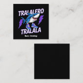 トラレロトララブートレッグシャークおもしろいミームグラフィック スクエア名刺 (正面/裏面)