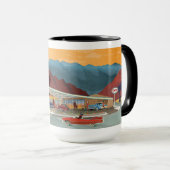 トランウェイガスステーションパーム春カリフォルニア マグカップ (正面右)