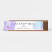 トランキル雨の紫の水彩 デスクネームプレート (正面)