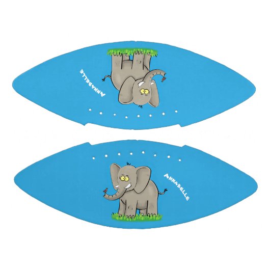 トランクおもしろいマンガに鳥を乗せた可愛い象 アメリカンフットボール (パネル)