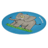 トランクおもしろいマンガに鳥を乗せた可愛い象 カッティングボード (角)