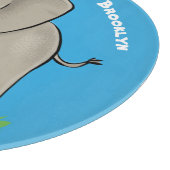 トランクおもしろいマンガに鳥を乗せた可愛い象 カッティングボード (角)