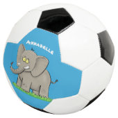 トランクおもしろいマンガに鳥を乗せた可愛い象 サッカーボール (3/4)