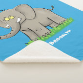 トランクおもしろいマンガに鳥を乗せた可愛い象 シェルパブランケット (3/4)