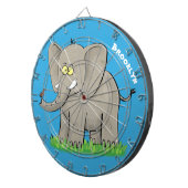 トランクおもしろいマンガに鳥を乗せた可愛い象 ダーツボード (正面右)