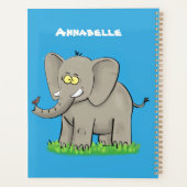 トランクおもしろいマンガに鳥を乗せた可愛い象 プランナー手帳 (裏面)