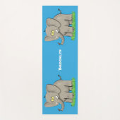 トランクおもしろいマンガに鳥を乗せた可愛い象 ヨガマット (正面)