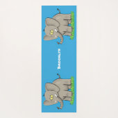 トランクおもしろいマンガに鳥を乗せた可愛い象 ヨガマット (裏面)