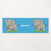 トランクおもしろいマンガに鳥を乗せた可愛い象 ヨガマット (正面(横))