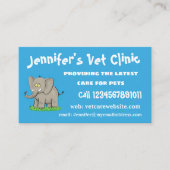 トランクおもしろいマンガに鳥を乗せた可愛い象 名刺 (正面)