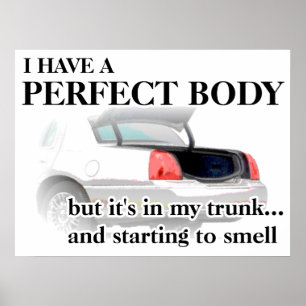 トランクの中の完璧な体 Funny Print ポスター ユーモア