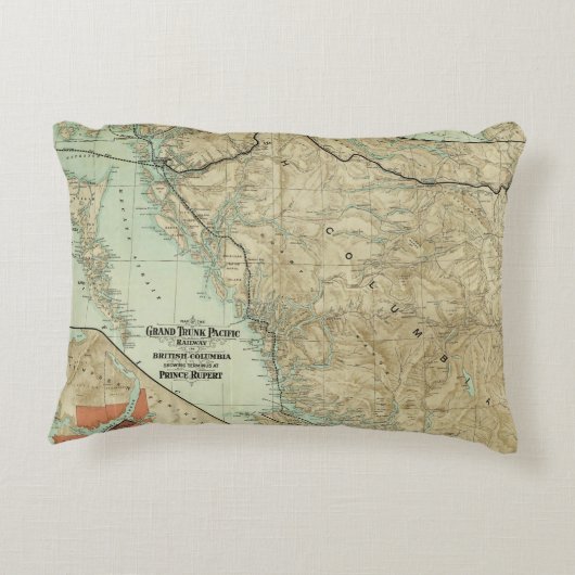 トランクの太平洋の壮大な鉄道の地図 アクセントクッション (裏面)