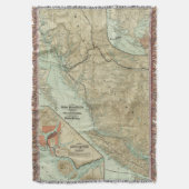 トランクの太平洋の壮大な鉄道の地図 スローブランケット (正面縦)