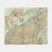 トランクの太平洋の壮大な鉄道の地図 フリースブランケット (正面(横))