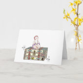 トランクの小さな人形 カード (黄色い花)