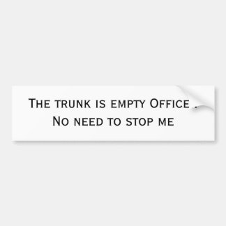 トランクは空です バンパーステッカー