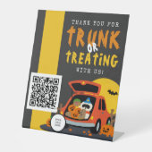 トランクまたはトリートグリッシュカボチャのビジネスありがとう 台座サイン (正面)