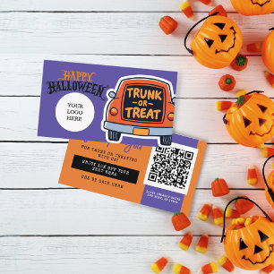 トランクまたはトリートハロウィンクーポン 名刺