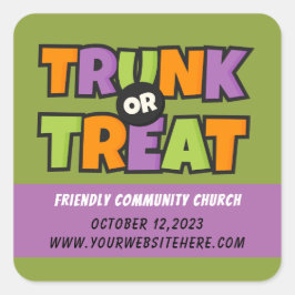 トランクまたはトリートパーティー教会イベント スクエアシール