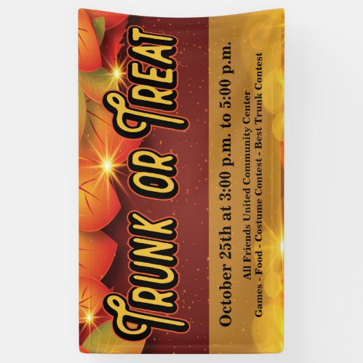 トランクまたはトリート秋秋の収穫離れの 横断幕 (縦)