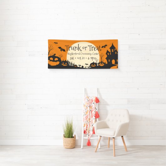 トランクまたは処理幽霊のよく出るハローウィンパーティ 横断幕 (インサイチュ)