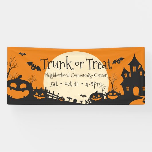 トランクまたは処理幽霊のよく出るハローウィンパーティ 横断幕 (横)