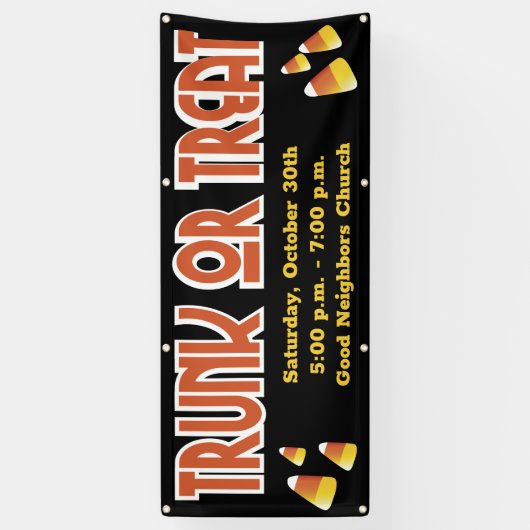 トランクまたは治療キャンディーコーンのコミュニティイベント 横断幕 (縦)