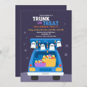 トランクまたは治療ハローウィンパーティ 招待状 (正面/裏面)