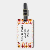 トランクを握っているかわいく赤いオレンジ象の友人 ラゲッジタグ (正面縦)