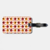 トランクを握っているかわいく赤いオレンジ象の友人 ラゲッジタグ (裏面横)