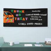 トランクオアトリート ハロウィン イベント 装飾 黒 横断幕 (トレードショー)