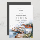 トランクシーサイドコースタルヴィレッジコテージ結婚ズ 招待状 (正面/裏面)