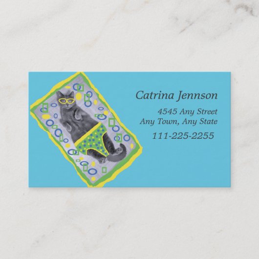 トランクスの日射猫名刺 名刺 (正面)