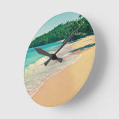 トランクトロピカルアイランドビーチ ラウンド壁時計 (傾斜)