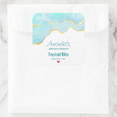 トランクトロピカルグリーン&金ゴールド縁どキャンドルビズ スクエアシール (バッグ)