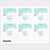 トランクトロピカルグリーン&金ゴールド縁どキャンドルビズ スクエアシール (シート)