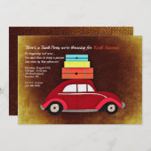 トランクパーティーとレッドカー招待状 招待状 (正面/裏面)