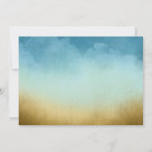 トランクパーティードームシャワースカイブルー金ゴールドフォトガール 招待状 (裏面)