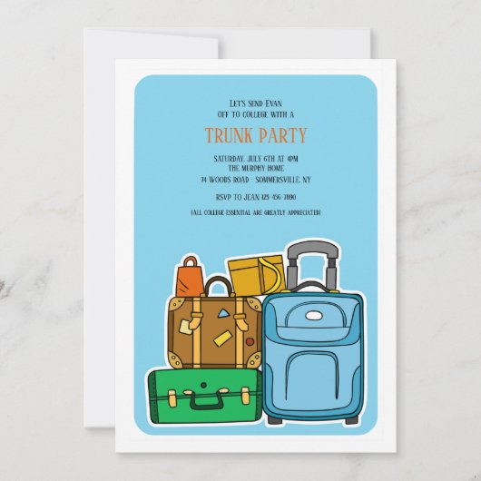 トランクパーティー手書き 招待状 (正面)
