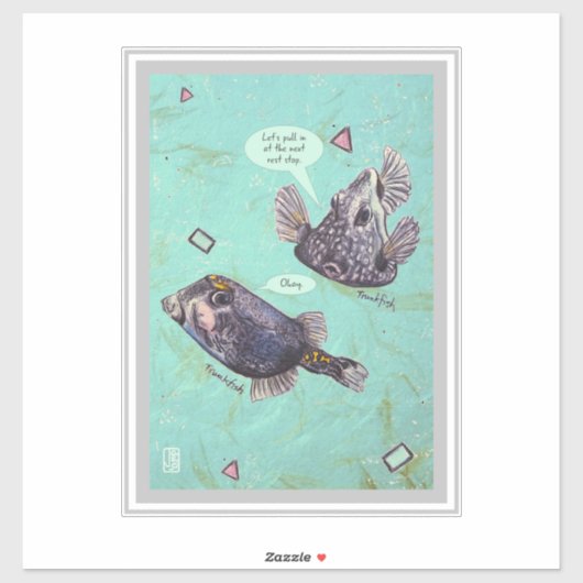 トランクフィッシュ14インチx 14インチビニールスーツケースシール シール (シート)