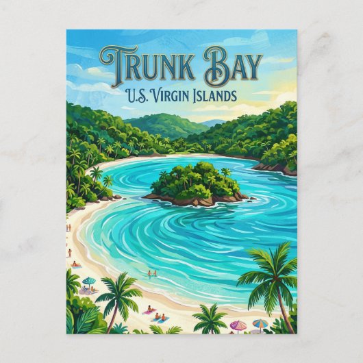 トランクベイ（Trunk Bay）米領ヴァージン諸島 ポストカード (正面)
