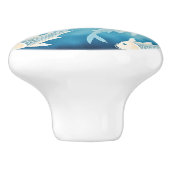 トランクルインジゴコイデザインエレガント水彩ノブ セラミックノブ (側面)