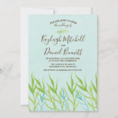 トランクルウォーターズレイクビーチ海グリーンリー結婚ズ 招待状 (正面)