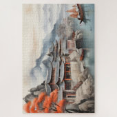 トランクルオリエンタル魚釣り村のシーン ジグソーパズル (縦)