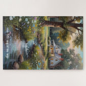 トランクルカントリーサイドリトリートコテージバイザストリーム ジグソーパズル (横)