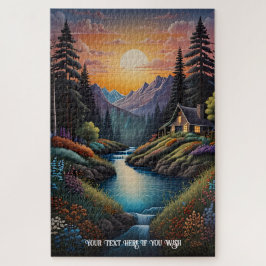 トランクルカントリーサイドリトリートコテージバイザストリーム ジグソーパズル