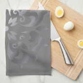 トランクルシルバー&グレーモノグラム | キッチンタオル (四つ折り)