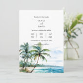 トランクルトロピカルシースケープパームビーチ結婚式 招待状 (スタンド正面)